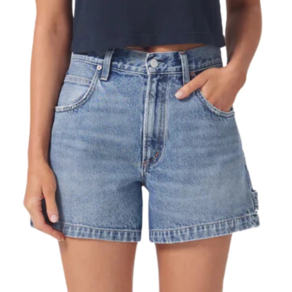 Agolde Magda Carpenter Denim Shorts Size 34